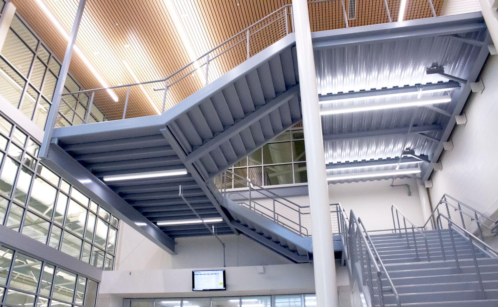 Entryway featuring the stairwell at the Natatorium